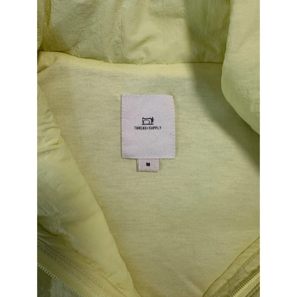 Thread & Supply Quilted Puffer Vest‎ Medium Yellow Full Zip Lightweight